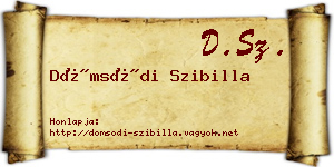 Dömsödi Szibilla névjegykártya